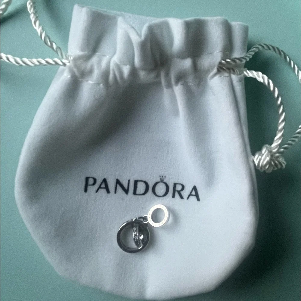 Pandora Silver Logo Circles Dangling Charm